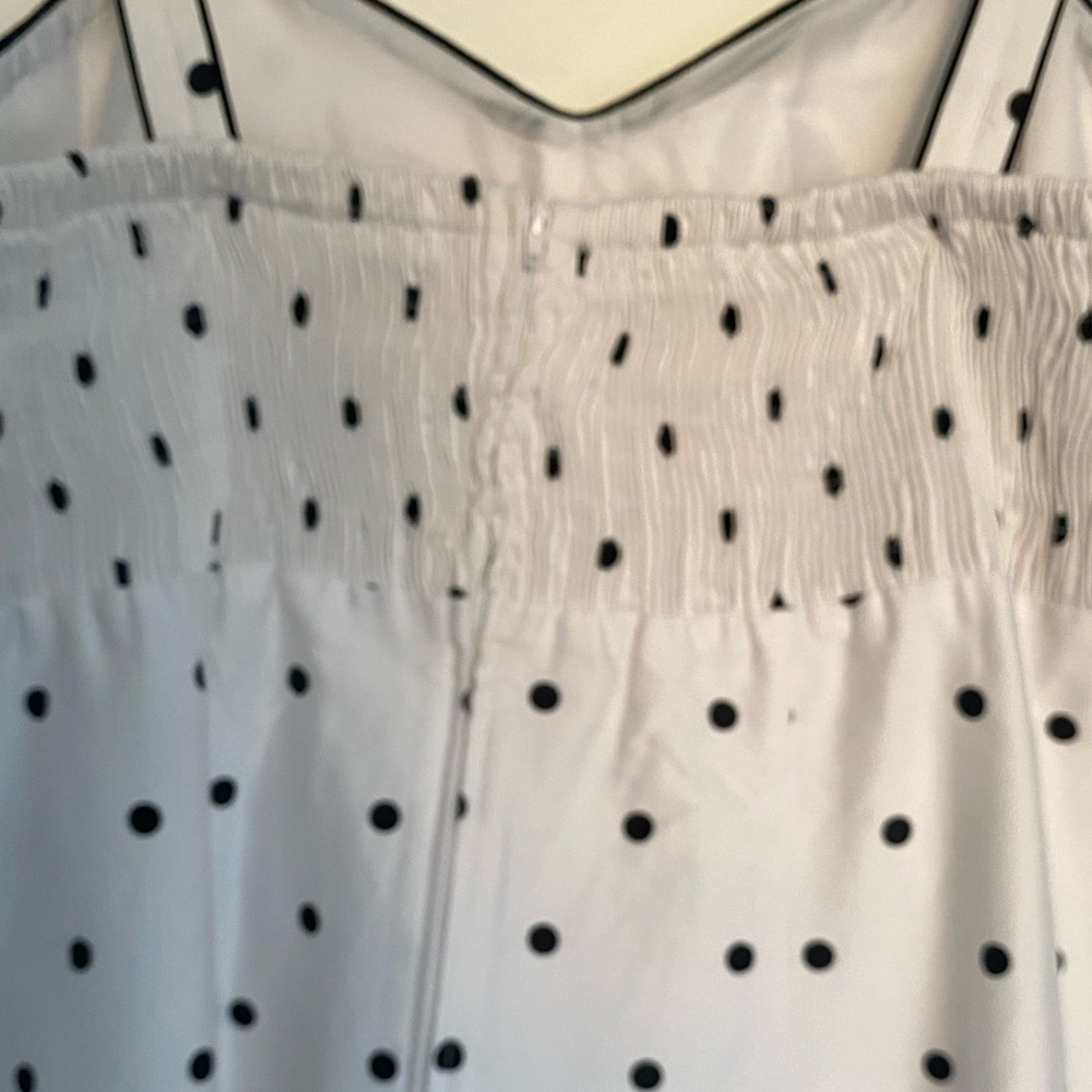 R & K‎ Polka Dot Sun Dress 16W Black White Romantic Easter Paris Preppy Coastal - Picture 7 of 13